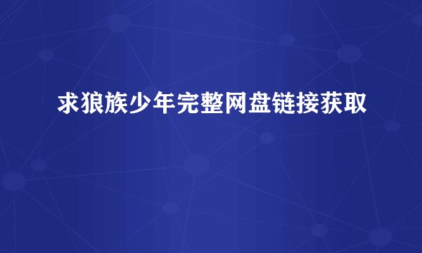 求狼族少年完整网盘链接获取