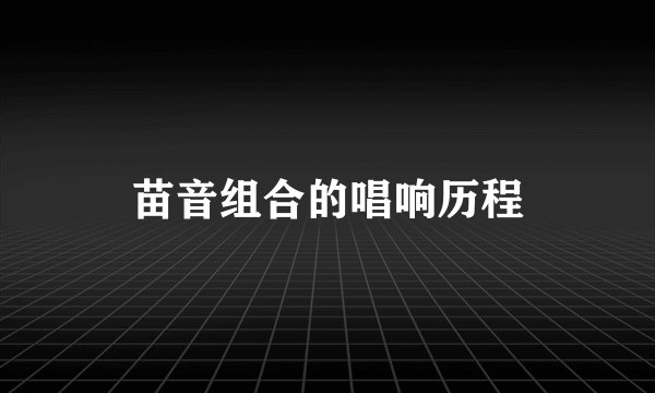 苗音组合的唱响历程