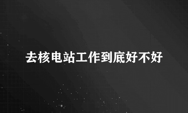 去核电站工作到底好不好
