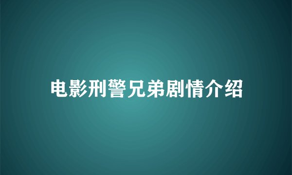 电影刑警兄弟剧情介绍