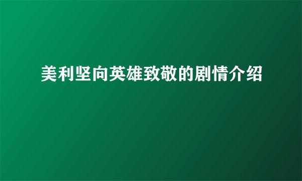 美利坚向英雄致敬的剧情介绍