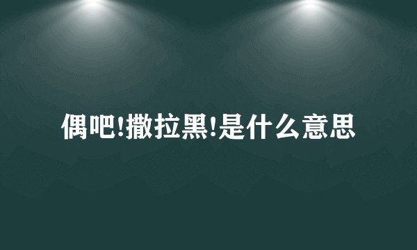 偶吧!撒拉黑!是什么意思