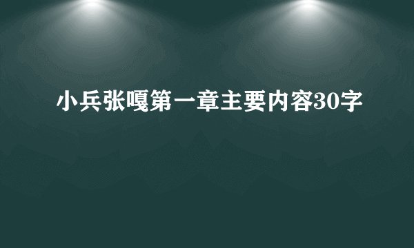小兵张嘎第一章主要内容30字