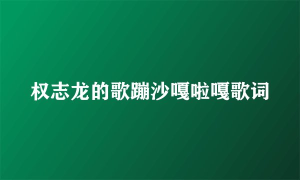权志龙的歌蹦沙嘎啦嘎歌词