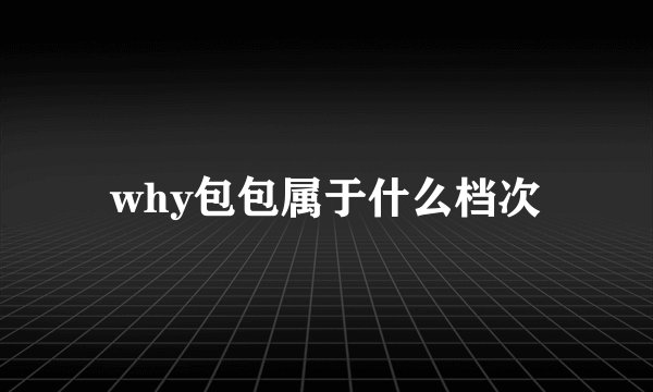why包包属于什么档次