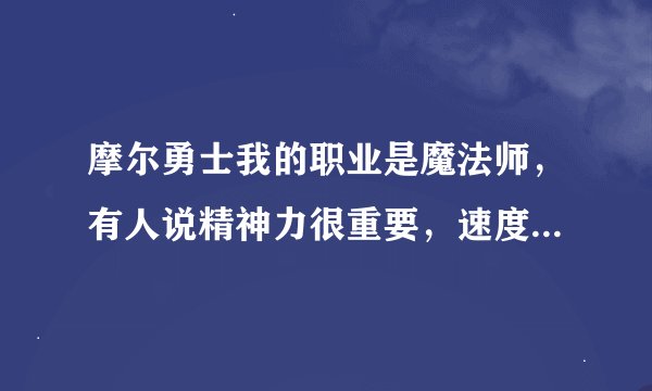 摩尔勇士我的职业是魔法师，有人说精神力很重要，速度也很重要，可加敏捷精神力就减少了咋搞，高手回答下