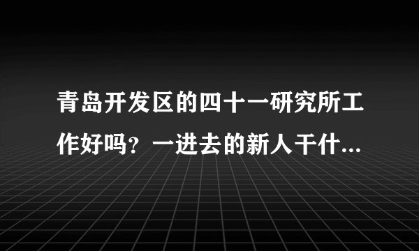 青岛开发区的四十一研究所工作好吗？一进去的新人干什么工作？请明白人帮忙