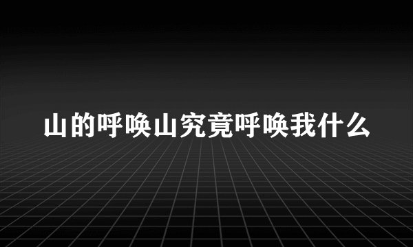 山的呼唤山究竟呼唤我什么