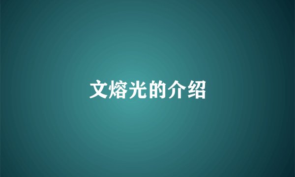 文熔光的介绍