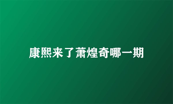 康熙来了萧煌奇哪一期