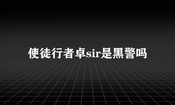 使徒行者卓sir是黑警吗
