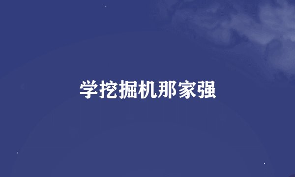 学挖掘机那家强