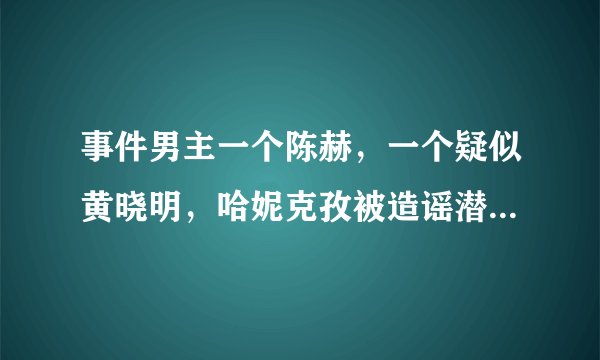 事件男主一个陈赫，一个疑似黄晓明，哈妮克孜被造谣潜规则到底怎么回事？