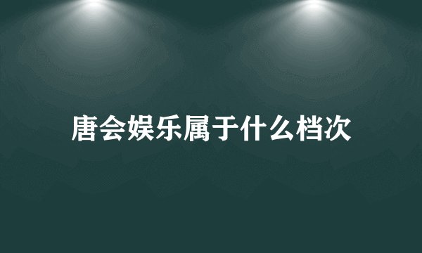 唐会娱乐属于什么档次