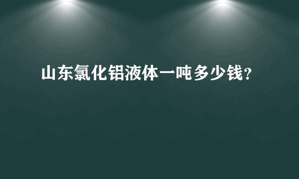山东氯化铝液体一吨多少钱？