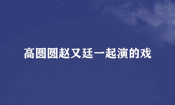 高圆圆赵又廷一起演的戏