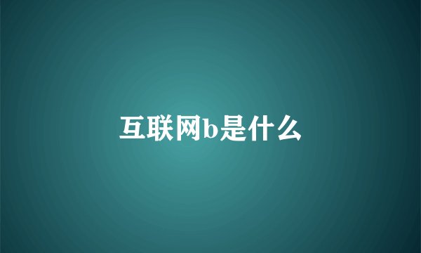 互联网b是什么