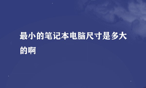 最小的笔记本电脑尺寸是多大的啊