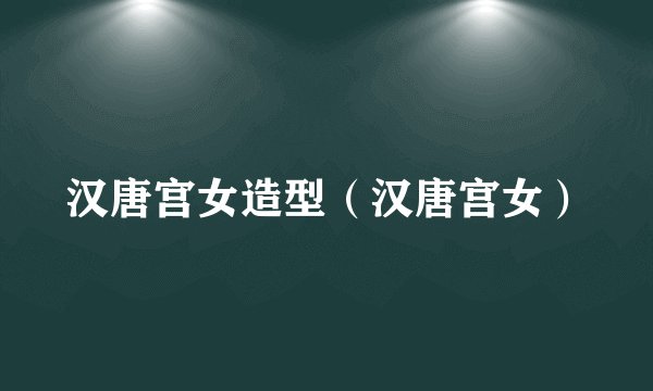 汉唐宫女造型（汉唐宫女）