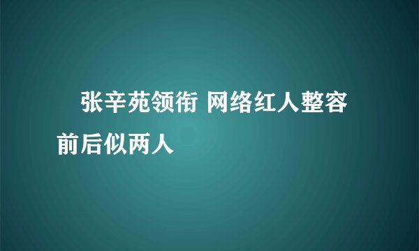 张辛苑领衔 网络红人整容前后似两人