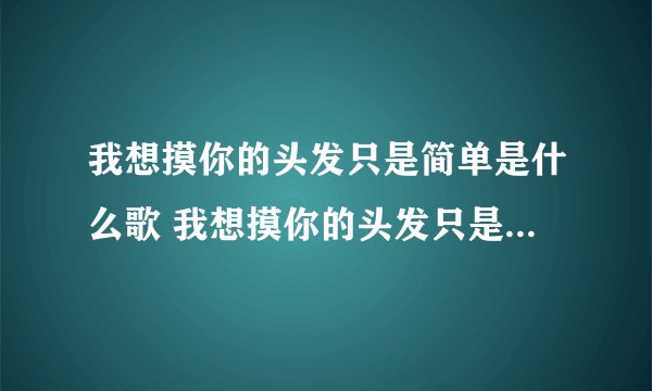 我想摸你的头发只是简单是什么歌 我想摸你的头发只是简单完整歌词