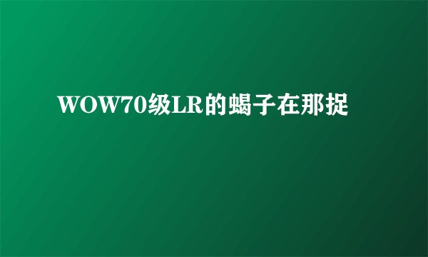 WOW70级LR的蝎子在那捉
