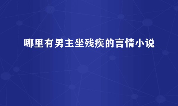 哪里有男主坐残疾的言情小说