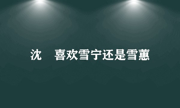 沈玠喜欢雪宁还是雪蕙