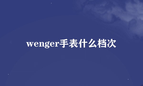 wenger手表什么档次