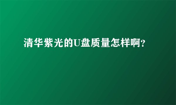 清华紫光的U盘质量怎样啊？