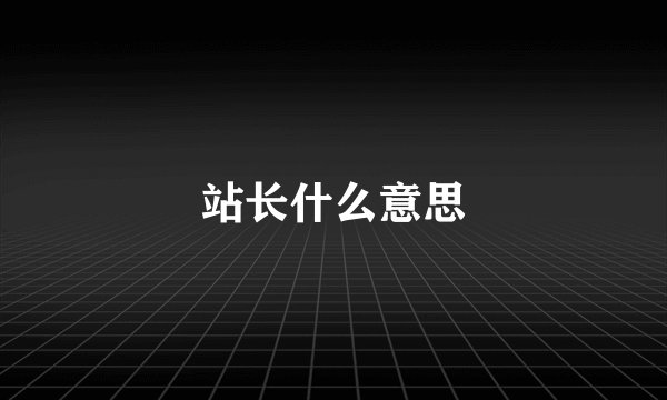 站长什么意思