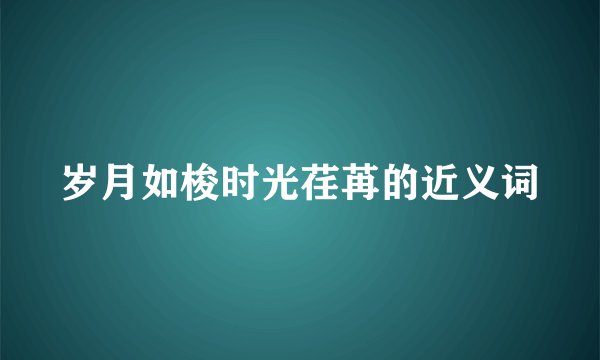 岁月如梭时光荏苒的近义词