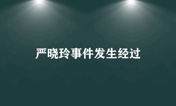 严晓玲事件发生经过
