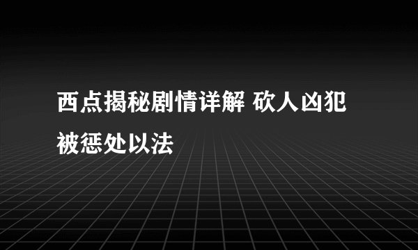 西点揭秘剧情详解 砍人凶犯被惩处以法