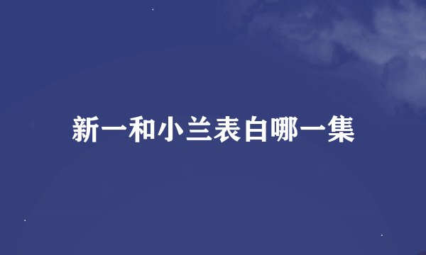 新一和小兰表白哪一集
