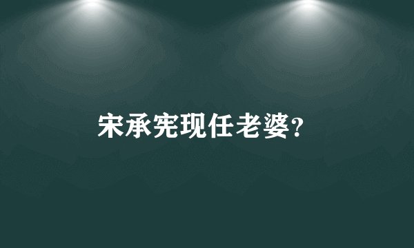 宋承宪现任老婆?