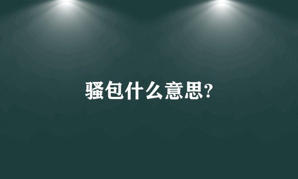 骚包什么意思?