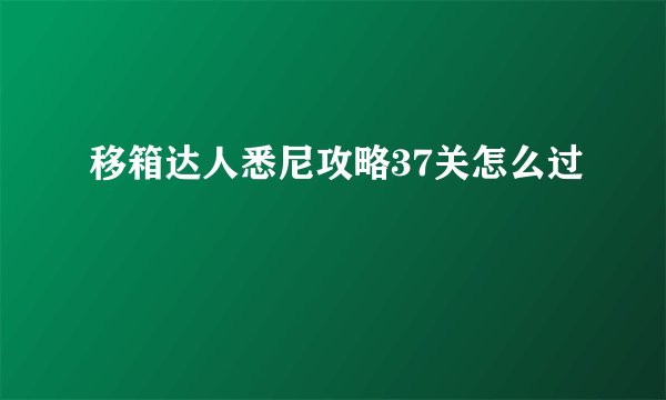移箱达人悉尼攻略37关怎么过
