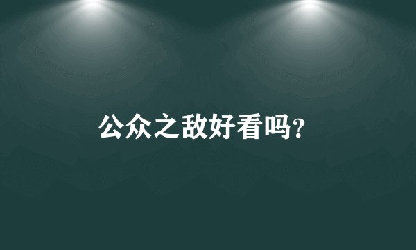 公众之敌好看吗？