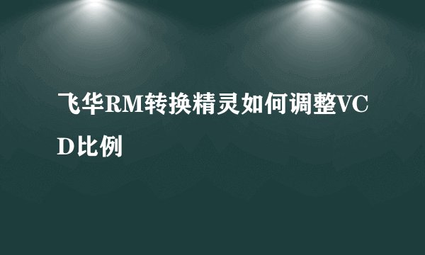 飞华RM转换精灵如何调整VCD比例