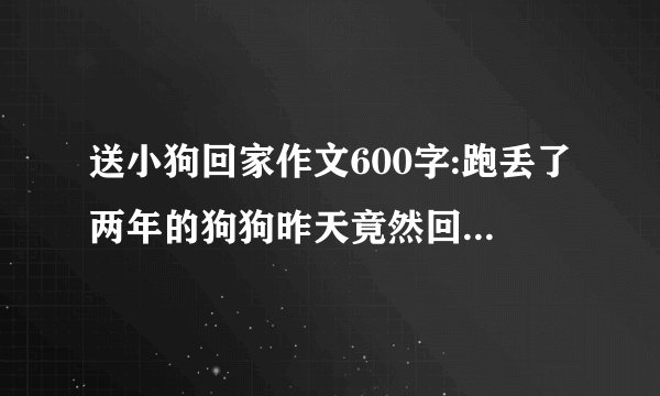 送小狗回家作文600字:跑丢了两年的狗狗昨天竟然回家了,这是一种什么感觉?