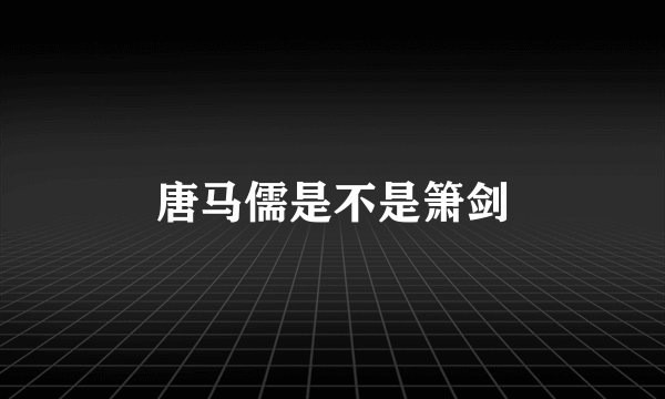 唐马儒是不是箫剑