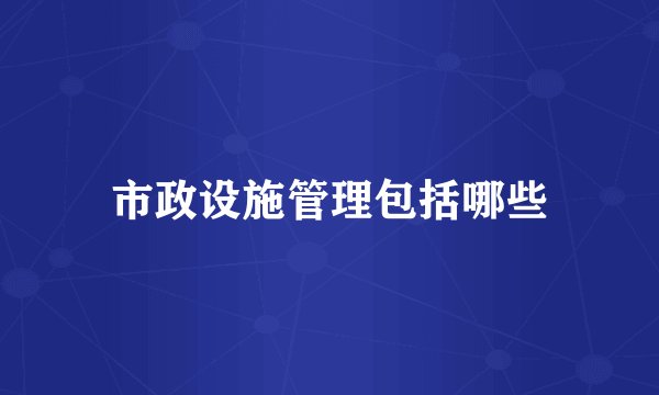 市政设施管理包括哪些