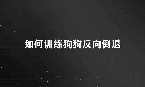 如何训练狗狗反向倒退