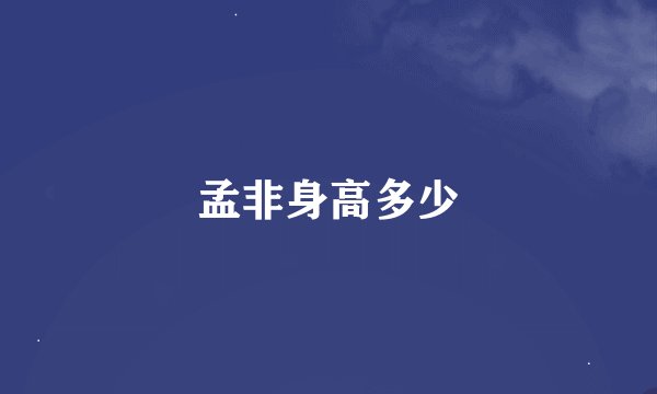孟非身高多少