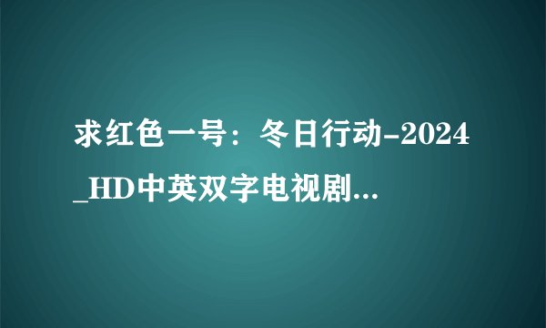 求红色一号：冬日行动-2024_HD中英双字电视剧1080P版HD版完整百度网盘链接下载