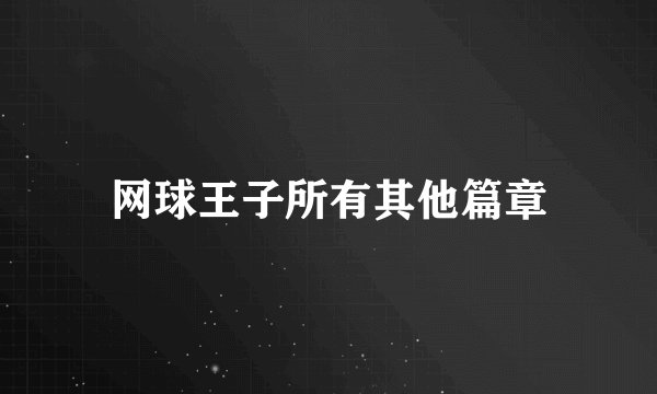 网球王子所有其他篇章