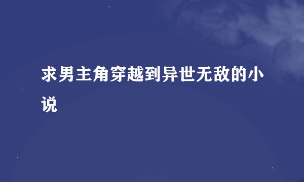 求男主角穿越到异世无敌的小说