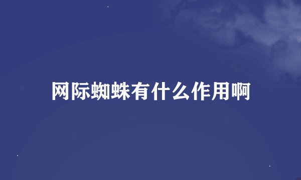 网际蜘蛛有什么作用啊