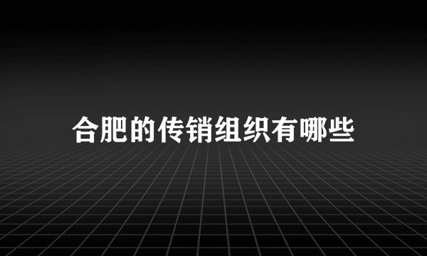 合肥的传销组织有哪些